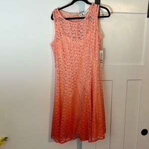 NWT Leslie Fay Coral Ombré Dress